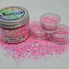 Kiss Pink Iridescent Chunky Glitter - Pink Glitter