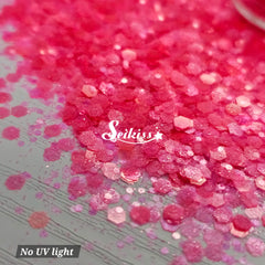 Fluorescent Magenta Chunky Glitter - Pink Glitter