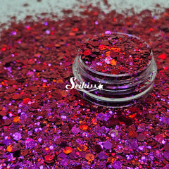 Razzleberry Chameleon Chunky Glitter - Red Glitter / Purple Glitter