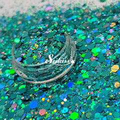 Sea View Holographic Chunky Glitter - Blue Glitter