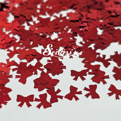 Red Bows Shape Glitter - Red Glitter