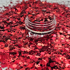 Cherry Red Metallic Chunky Glitter - Red Glitter