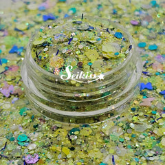 Yellow Spring Glitter Mix - Butterfly Shape Glitter