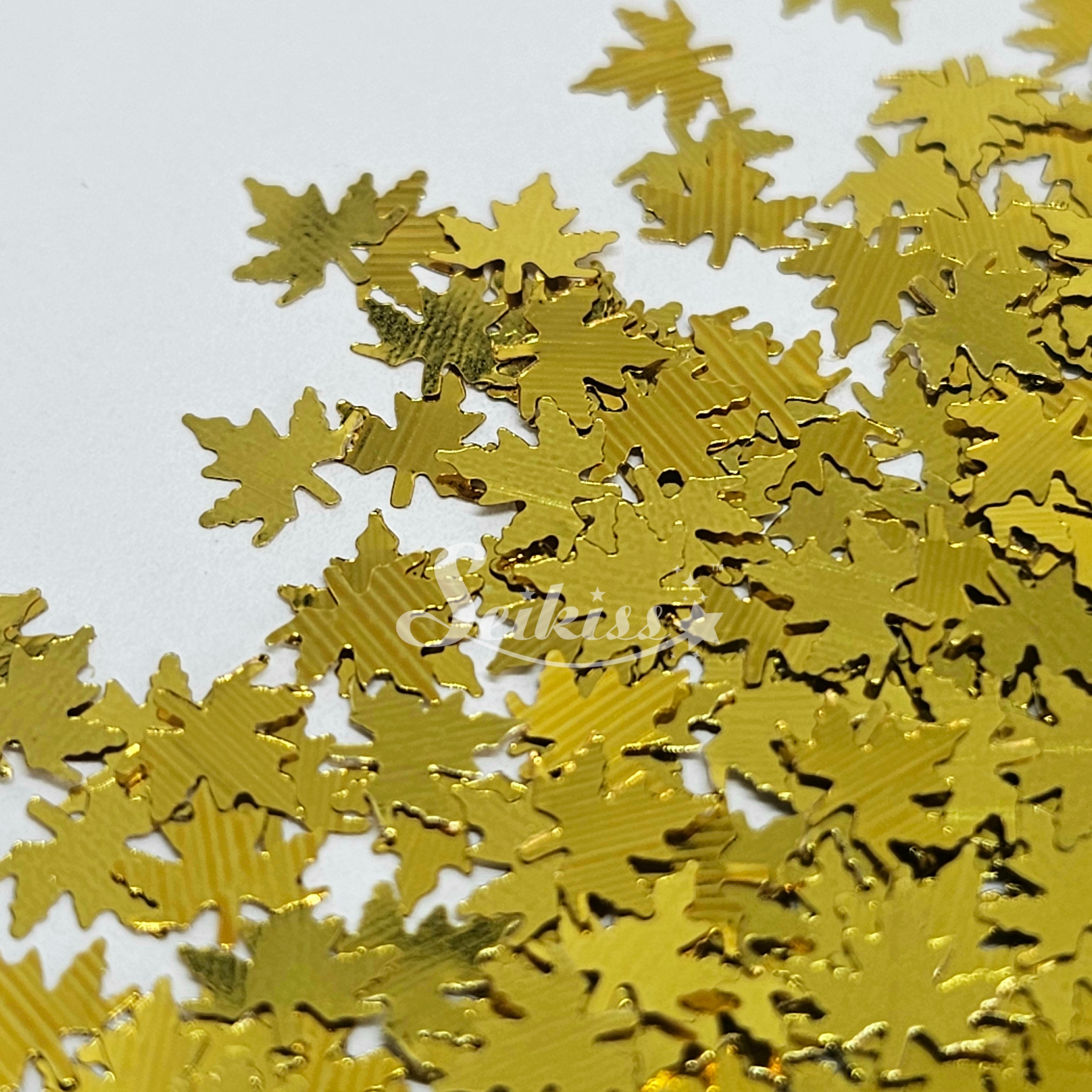 Golden Autumn Leaf Shape Glitter - Gold Glitter