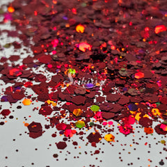 Ruby Galaxy Holographic Chunky Glitter - Red Glitter