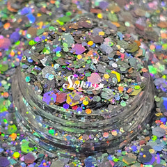 Stars Crossed Galaxy Holographic Chunky Glitter - Silver Glitter